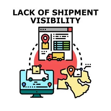 Analyzing shipment tracking and delivery process visibility Stock Illustration