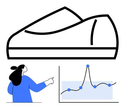 Analyzing Shoe Trends A Visual Guide to Product Popularity and Market Data 스톡 일러스트