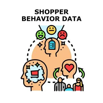 Analyzing shopper behavior data for customer experience イラスト素材