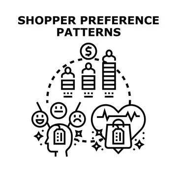 Analyzing shopper preference patterns and consumer behavior イラスト素材