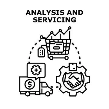 Analyzing shopping cart data for business service delivery Stock Illustration