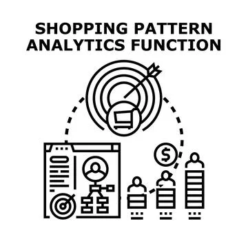 Analyzing shopping patterns for consumer behavior insights Stock Illustration