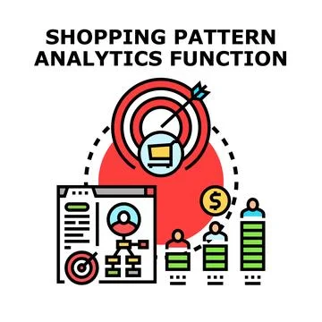 Analyzing shopping patterns for consumer behavior insights Stock Illustration