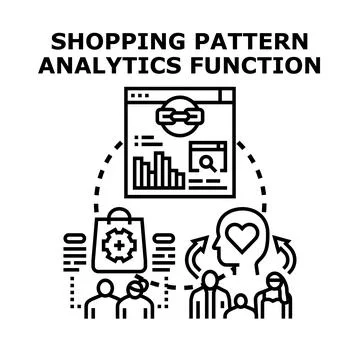 Analyzing shopping patterns for customer behavior insights Illustrazione stock