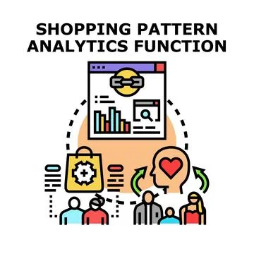 Analyzing shopping patterns for customer behavior insights Illustrazione stock