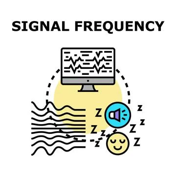Analyzing signal frequency for sound and sleep Stock Illustration