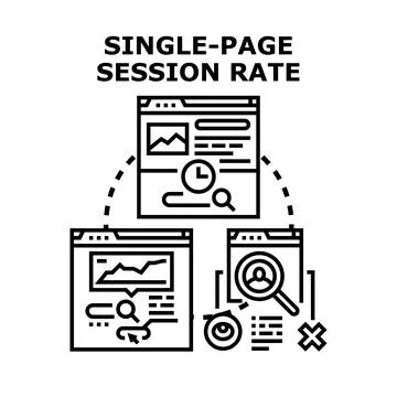 Analyzing single page session rate for website analytics Stock Illustration