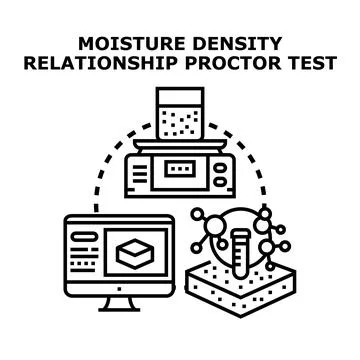 Analyzing soil moisture density relationship with proctor test Illustrazione stock