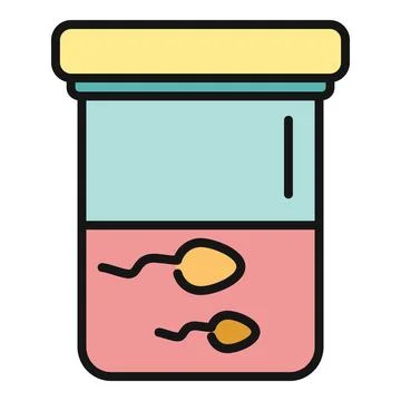 Analyzing sperm sample in a jar for fertility research Stock Illustration