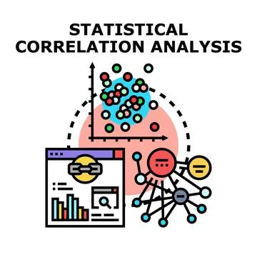 Analyzing statistical correlation data for business insights Stock-Illustration