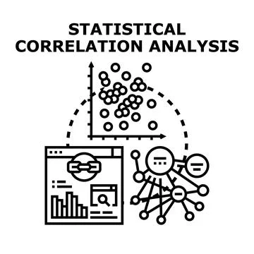 Analyzing statistical correlation data for business insights 库存插图
