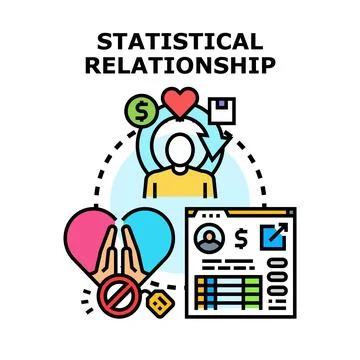 Analyzing statistical relationship data for consumer behavior management Stock Illustration