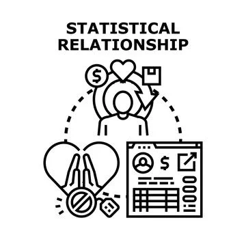 Analyzing statistical relationship data for consumer behavior management Stock Illustration