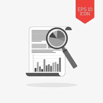 Analyzing statistics concept icon. Flat design gray color symbol. Modern UI w Stock Illustration