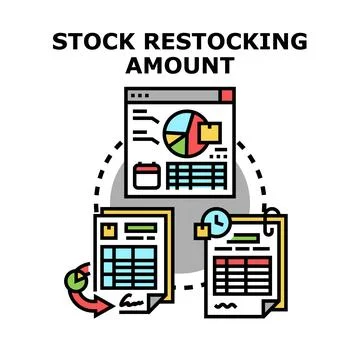 Analyzing stock restocking amount for inventory management Stock Illustration