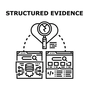 Analyzing structured evidence and digital information for investigation Stock Illustration