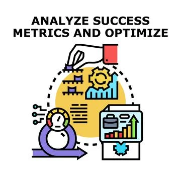 Analyzing success metrics for business optimization process Illustration