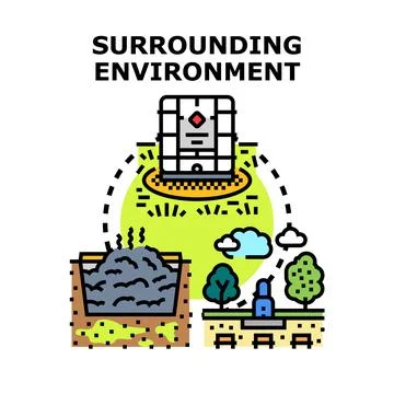 Analyzing surrounding environment and ecosystem management Stock Illustration