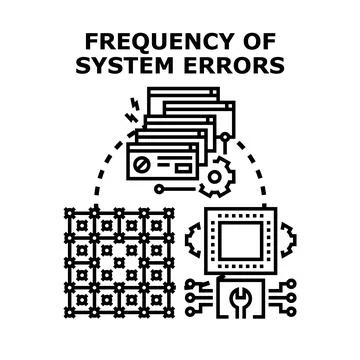 Analyzing system error frequency and data recovery process Stock Illustration