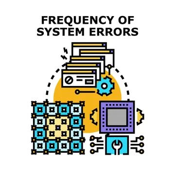 Analyzing system error frequency and data recovery process Stock Illustration