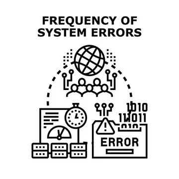 Analyzing system error frequency in global network performance Illustrazione stock