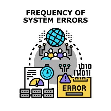 Analyzing system error frequency in global network performance Stock Illustration