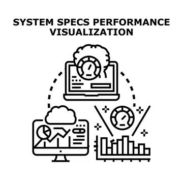 Analyzing system specifications for performance visualization Stock Illustration