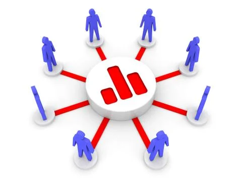 Analyzing team. Public statistics. Concept 3D illustration. Stock Illustration