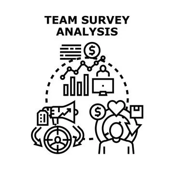 Analyzing team survey data for business improvement cycles Stock-Illustration