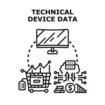 Analyzing technical data for online business and finance Stock Illustration