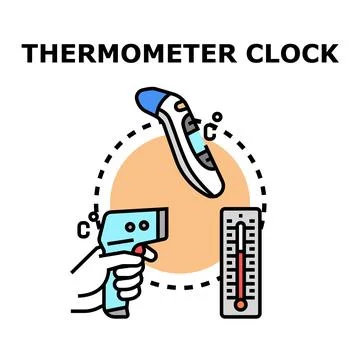 Analyzing temperature measuring equipment and medical diagnostics Illustrazione stock