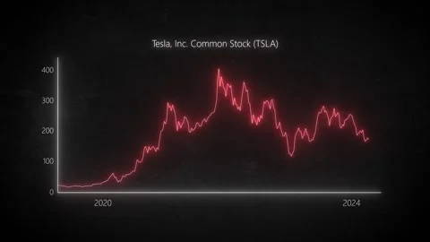 Analyzing Tesla, Inc. Common Stock Price, APRIL 7, 2019 - APRIL 3, 2024 Stock Footage 270720798