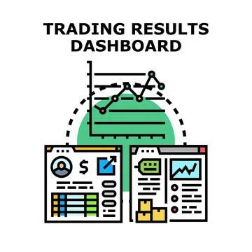 Analyzing trading results dashboard with financial data イラスト素材
