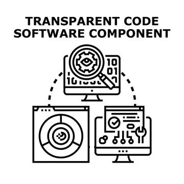 Analyzing transparent code software component development process 스톡 일러스트