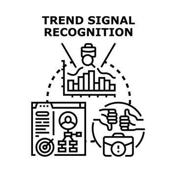Analyzing trend signals for business recognition and strategy development Stock Illustration