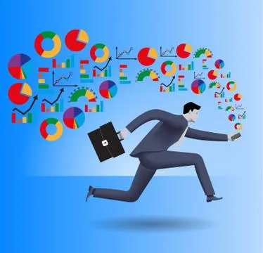 Analyzing trends business concept Stock Illustration