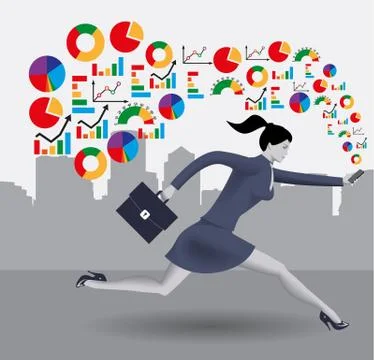 Analyzing trends business concept Stock Illustration
