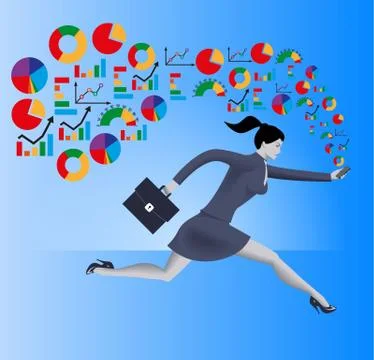 Analyzing trends business concept Stock Illustration