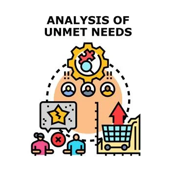 Analyzing unmet needs and customer satisfaction gaps Stock Illustration