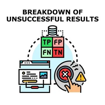 Analyzing unsuccessful results and data breakdown concept Stockillustratie