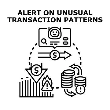 Analyzing unusual transaction patterns and financial fraud alerts イラスト素材