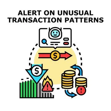 Analyzing unusual transaction patterns and financial fraud alerts イラスト素材