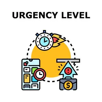 Analyzing urgency level, time management, and workload increase Stock Illustration
