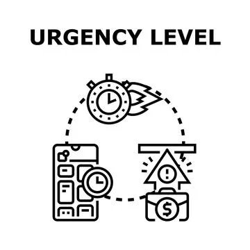 Analyzing urgency level, time management, and workload increase Stock Illustration