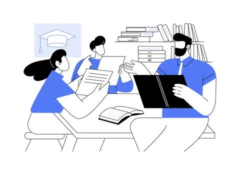 Analyzing the use of language isolated cartoon vector illustrations. Ilustración de archivo