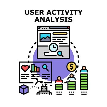 Analyzing user activity data for business intelligence Stock Illustration
