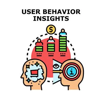 Analyzing user behavior insights for business growth Stock Illustration