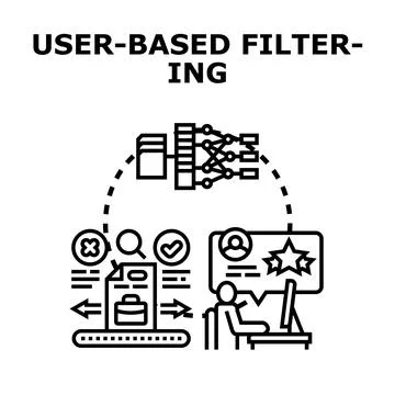 Analyzing user data for personalized recommendations and filtering Stock Illustration