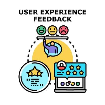 Analyzing user experience feedback and customer satisfaction イラスト素材