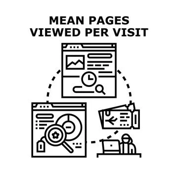 Analyzing user website data for digital marketing statistics Stock Illustration